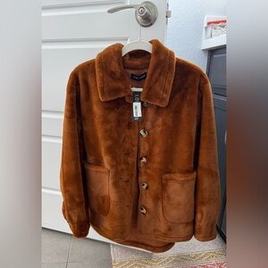 Love Token Jacket Caramel Faux Fur Coat Size S